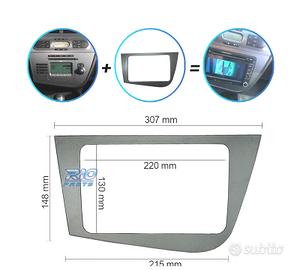 TELAIETTO GRIGIO PER AUTORADIO 2 DIN PER SEAT LEON