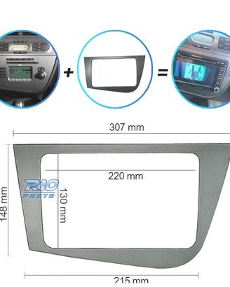 TELAIETTO GRIGIO PER AUTORADIO 2 DIN PER SEAT LEON