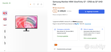 Monitor samsung 32 pollici 4K Viewfinity S7