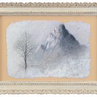 Cargiolli Claudio olio su carta lavorata 28x40 cm