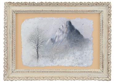 Cargiolli Claudio olio su carta lavorata 28x40 cm