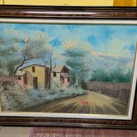 Quadro Dipinto a Olio su Tela con Cornice Classica