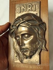 SCULTURA DI GESU' CRISTO IN OTTONE / BRONZO DORATO