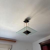 Lampadario a sospensione in vetro vintage