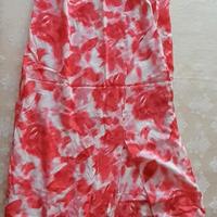 Vestito lungo rosso e bianco