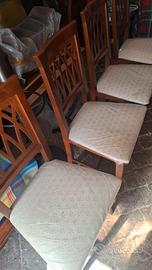 Set di 4 sedie in noce