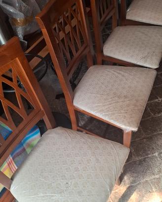Set di 4 sedie in noce
