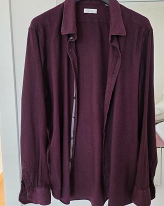 Camicia Exenne Bordeaux a coste diagonali