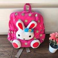 Zainetto per asilo da bambina fucsia a pois verde 