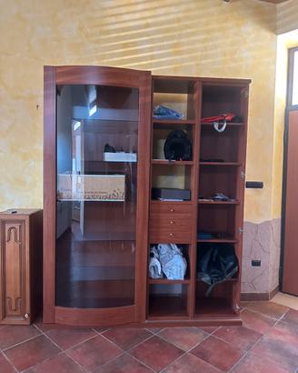 Parente attrezzata e mobile libreria/vetrina