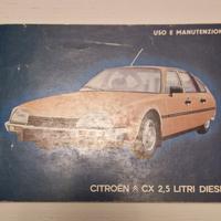 libretto uso e manutenzione CITROEN CX 2,5 DIESEL