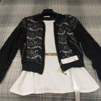 coordinato di Top elegante più giacca in pizzo 