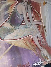 pittura su tela con colori naturali 