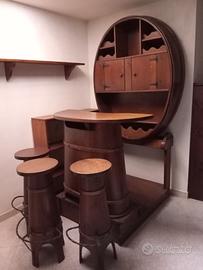 Angolo Bar + Mobile Cradenza in Legno Massello