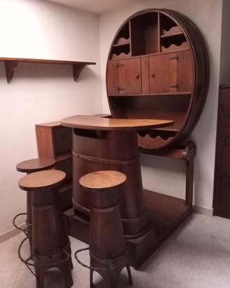 Angolo Bar + Mobile Cradenza in Legno Massello