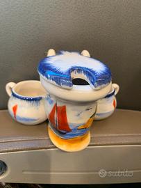 Ceramica Francia: WC senapiera sale pepe 1950