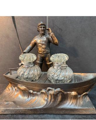 Antico calamaio scultura Art Nouveau 1910