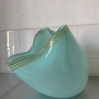 Vaso vetro di Murano colore acqua vintage