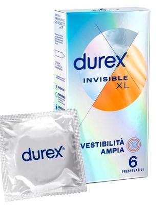 Durex XL Invisible 6 Preservativi Super Sottili