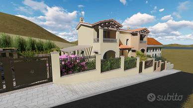 Villa caposchiera con cortile in realizzazione