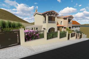 Villa caposchiera con cortile in realizzazione