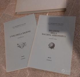 coppia di libri antichi sulla mongolfiera 