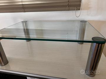 Tavolino  vetro acciaio