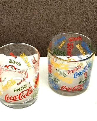 COCA-COLA BICCHIERI VINTAGE, GRUPPO DI QUATTRO