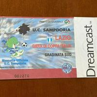 Biglietto Sampdoria–Lazio  Coppa Italia 2000-01