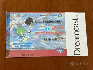 Biglietto Sampdoria–Lazio  Coppa Italia 2000-01