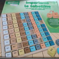 Gioco didattico in legno tabelline