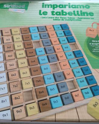 Gioco didattico in legno tabelline