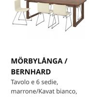Tavolo Morbilanga 220x100 + 6 sedie Bernhard -