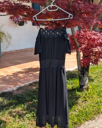 Abito nero Lou Lou London con pizzo - Taglia 42