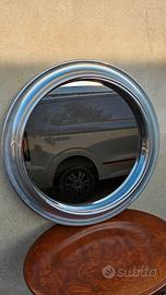 specchio anni 70, argento.