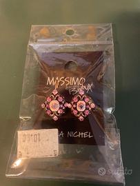 Orecchini Massimo Bijoux rosa con strass – Nuovi