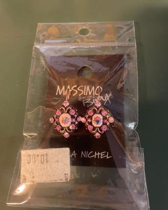 Orecchini Massimo Bijoux rosa con strass – Nuovi