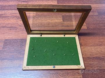 Teca porta medaglie 20 30 legno vetro medagliere