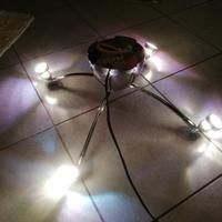 Lampadario soffitto 4 faretti in Acciaio Cromato