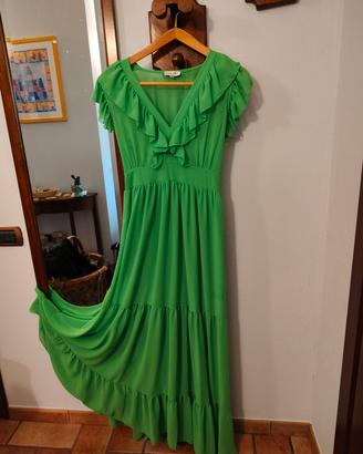 abito da sera Mimì Mua verde come nuovo Tg.M