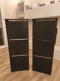 2 scarpiere IKEA BISSA marrone scuro – 3 scomparti