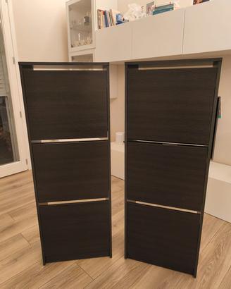 2 scarpiere IKEA BISSA marrone scuro – 3 scomparti