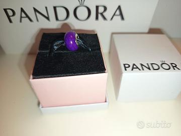 CHARM COMPATIBILE VIOLA MARMORIZZATO NERO 