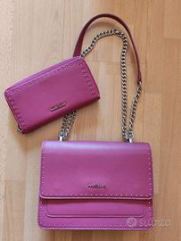 borsa e portafoglio fucsia 