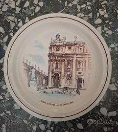 8 piatti souvenir Roma anno 1983 in ceramica vinta
