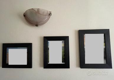 Set di 8 cornici foto nere millerighe