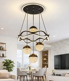 lampadario moderno a sospensione nero LED