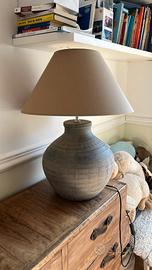 Lampada grande Abat-jour in Ceramica e Tessuto