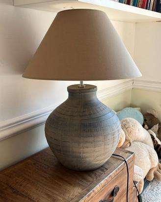 Lampada grande Abat-jour in Ceramica e Tessuto