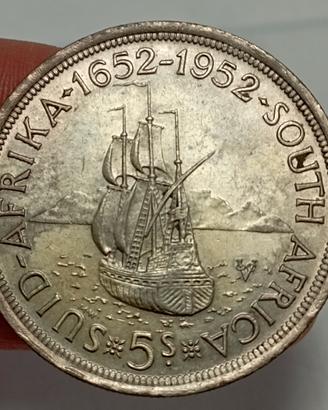 Sud Africa 5 Scellini 1952 argento
